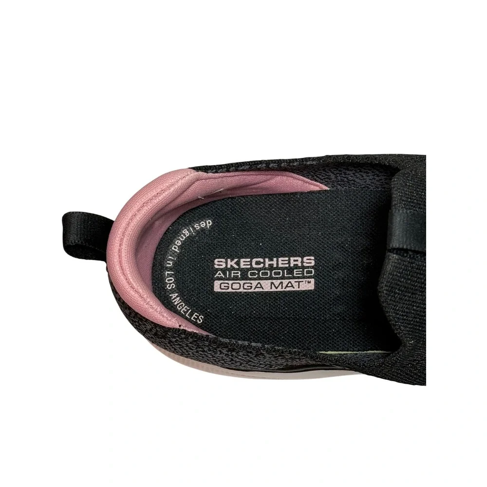 Skechers‎ GOwalk 6 Black Pink Slip On Sneakers Women Size 10 Hyper Pillars